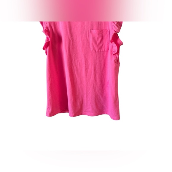 Lily Pulitzer Laina Ruffle Flutter Cap Sleeve Top Bonaire Hot Pink Resort M - Picture 5 of 11